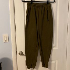 Army Green Zipper Joggers